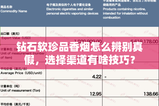 钻石软珍品香烟怎么辨别真假，选择渠道有啥技巧？